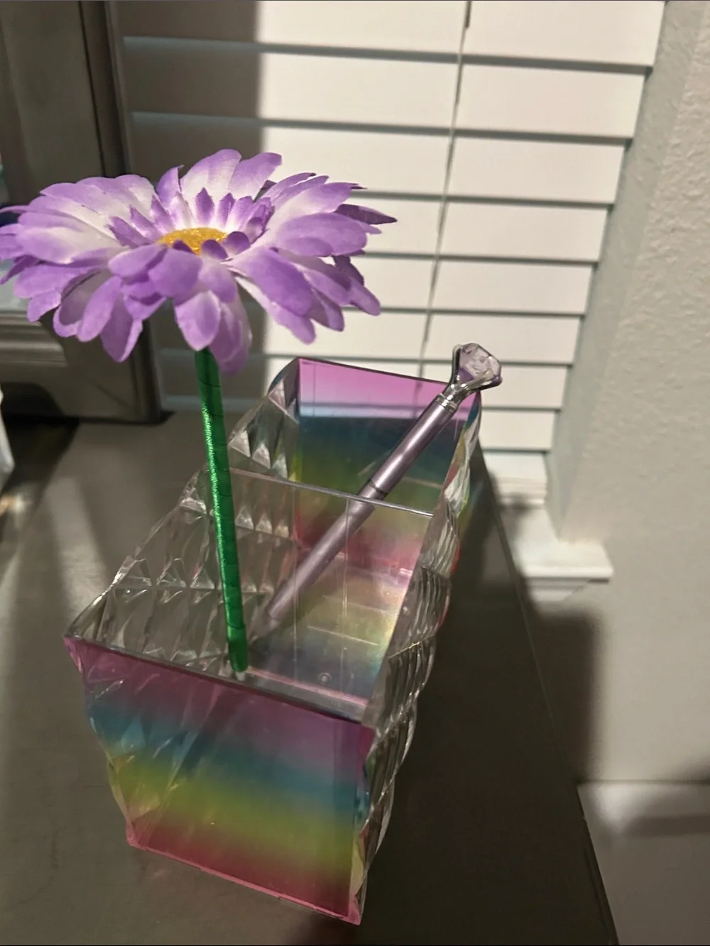 Iridescent Rainbow Pencil Holder or Decorative piece.